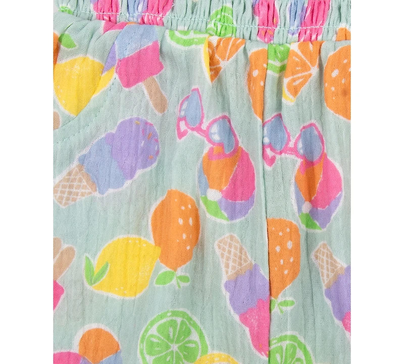 Baby Essentials Baby Girl 3-Pc. Popsicle Romper, Sunglasses, & Headband Set