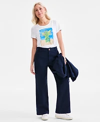 Style & Co Petite Mid-Rise Dobby Twill Wide-Leg Pants, Exclusively at Macy's