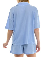 Roudelain Women's Knitted Gauze Short Pajama Set