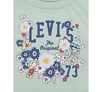 Levi's Baby Girls 2-Pc. Flutter-Sleeve Top & Jean Shorts Set