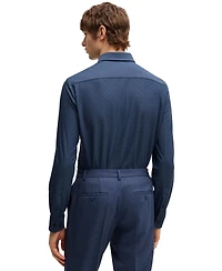 Boss by Hugo Men's Slim-Fit Performance-Stretch Jacquard Shirt