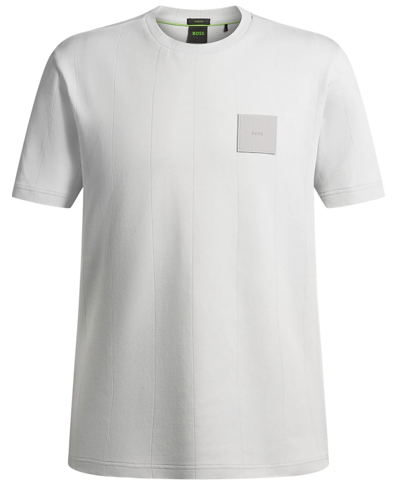 Boss by Hugo Boss Men's Drop-Stitch Detail Relaxed-Fit T-Shirt