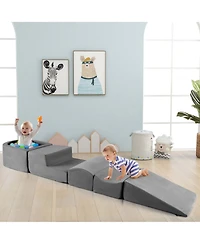 5PCS Climb and Crawl Playset with Ball Pit for Kids Zippers for Playroom
