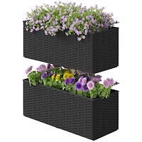 Outsunny Railing Planter Box (2 Pack, 20 Inch), Rat Look,