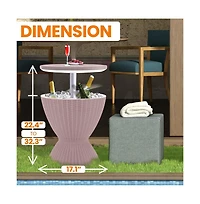 SereneLife Cool Bar Outdoor Patio Furniture With 7.5-Gallon Cooler, Gray