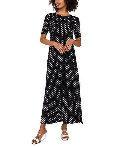 Vince Camuto Women's Printed Elbow-Sleeve Maxi Dress