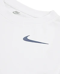 Nike Little Girls Swoosh Motion Graphic Boxy Crewneck T-Shirt