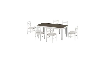 5-Piece Retro Dining Set – Vintage Style Round Table with Leaf & 4 Chairs for Home or Apartment