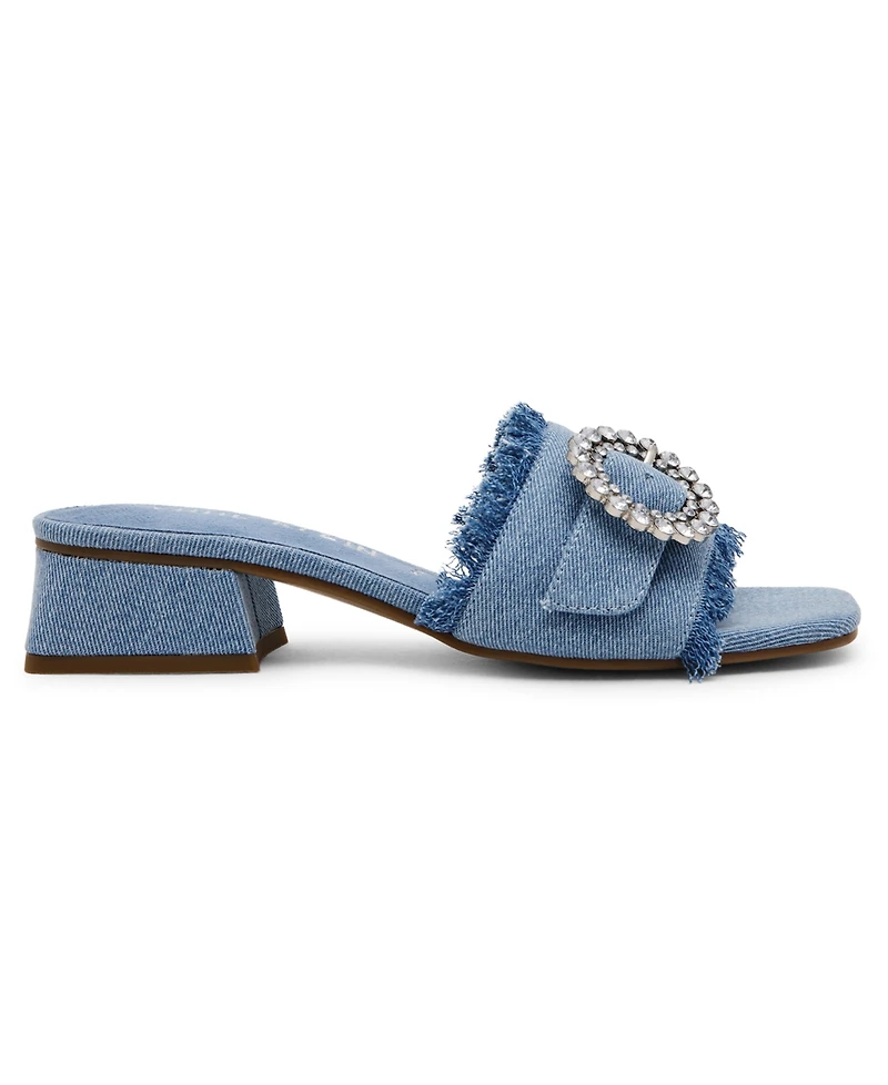 Anne Klein Women's Nahla Embellished Buckle Block Heel Dress Sandals