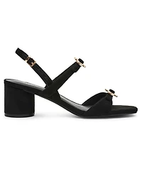 Anne Klein Women's Felipa Flower Embellished Block Heel Dress Sandals