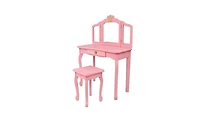 Slickblue Charming Children's Dressing Table with Storage for Kids' Room