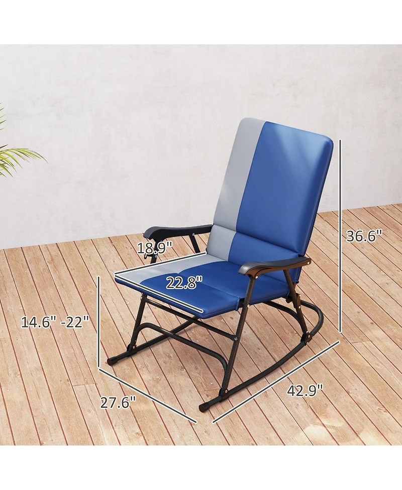 Outsunny Outdoor Rocking Chairs Set of 2, Folding Rocker Set,