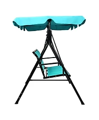 Slickblue 3-Person Garden Swing with Comfortable Cushions for Outdoor Relaxation and Enjoyment