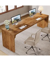 Tribesigns 78.7 Inches Long Computer Desk, Wooden Extra Long Writing Desk Double Desk Workstation, 2 Person Desk for Home Office