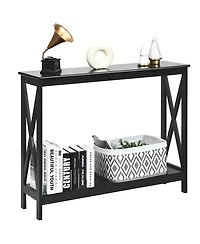 2-Tier Console Table x-Design Bookshelf Sofa Side Accent