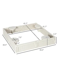 Outsunny Kids Outdoor Backyard box with Covering Liner, for 3-12 years old