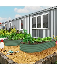 Outsunny 2PCS Raised Garden Bed, Raised Beds for Gardening,