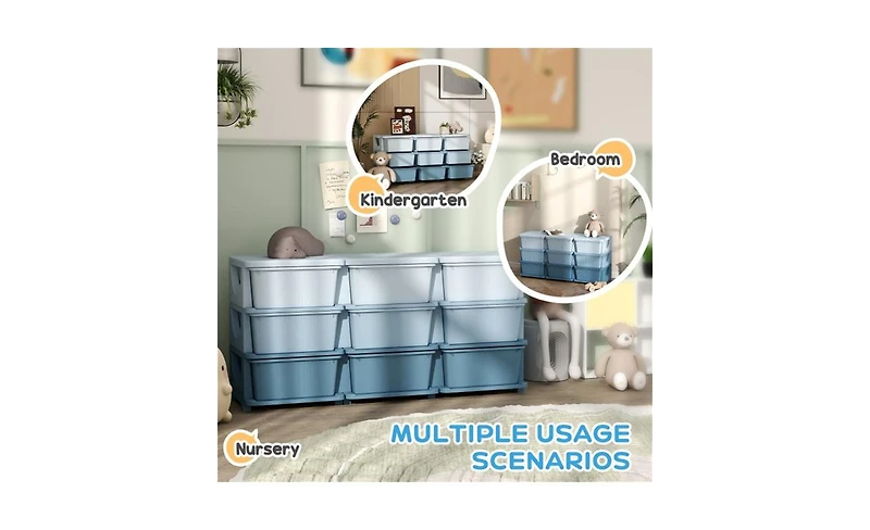 Slickblue Multi-Functional Clothes and Toy Cubby Storage for Home Organization