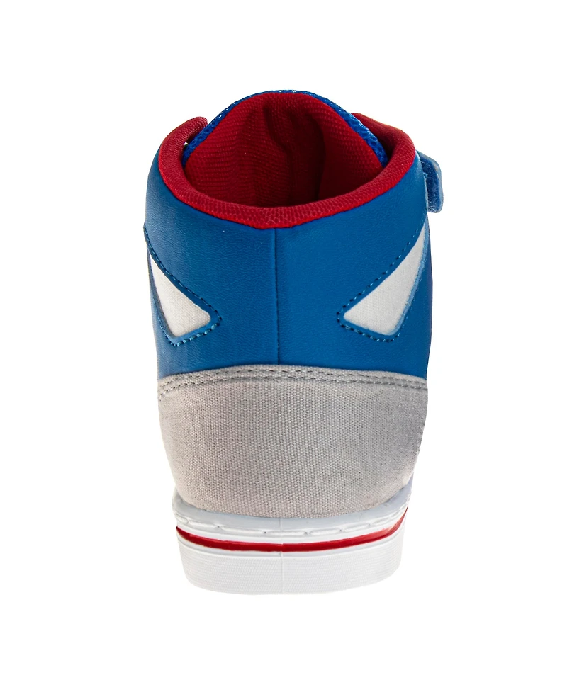 Sonic The Hedgehog Little and Big Boys Hook Loop High Top Canvas Sneakers