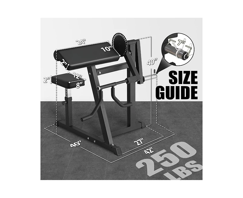 Mikolo Bicep Tricep Curl Machine, 250LBS Plate Loaded Bicep Curls and Tricep Extension Machine, 2 in 1 Exercise Equipment for Home Gym Workout Station