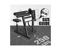 Mikolo Bicep Tricep Curl Machine, 250LBS Plate Loaded Bicep Curls and Tricep Extension Machine, 2 in 1 Exercise Equipment for Home Gym Workout Station