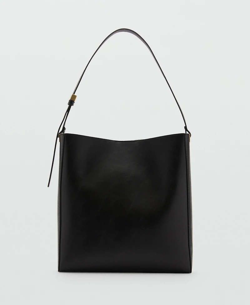 Mango Women's Metallic Detail Shopper Bag