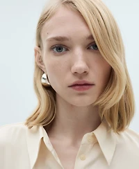 Mango Women's Satin Finish Flowy Shirt