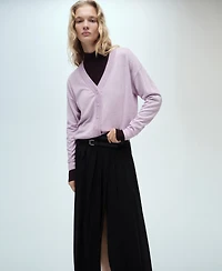 Mango Women's V-Neck Knitted Cardigan