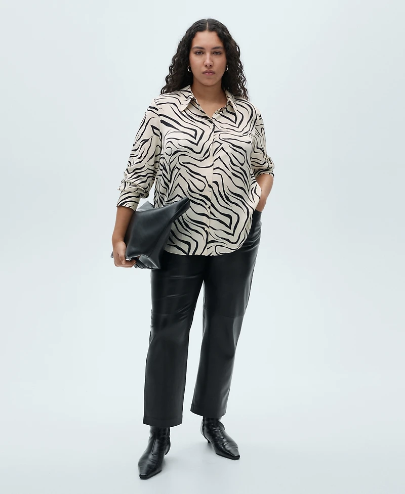 Mango Women's Satin Print Shirt