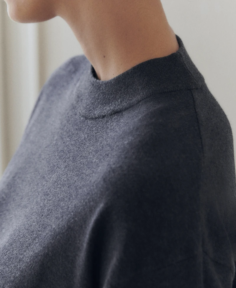 Mango Women's Cotton-Linen Round Neck Knitted Sweater