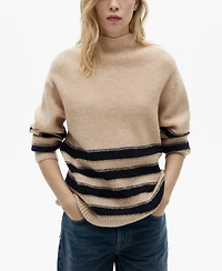 Mango Women's Perkins Neck Striped Sweater