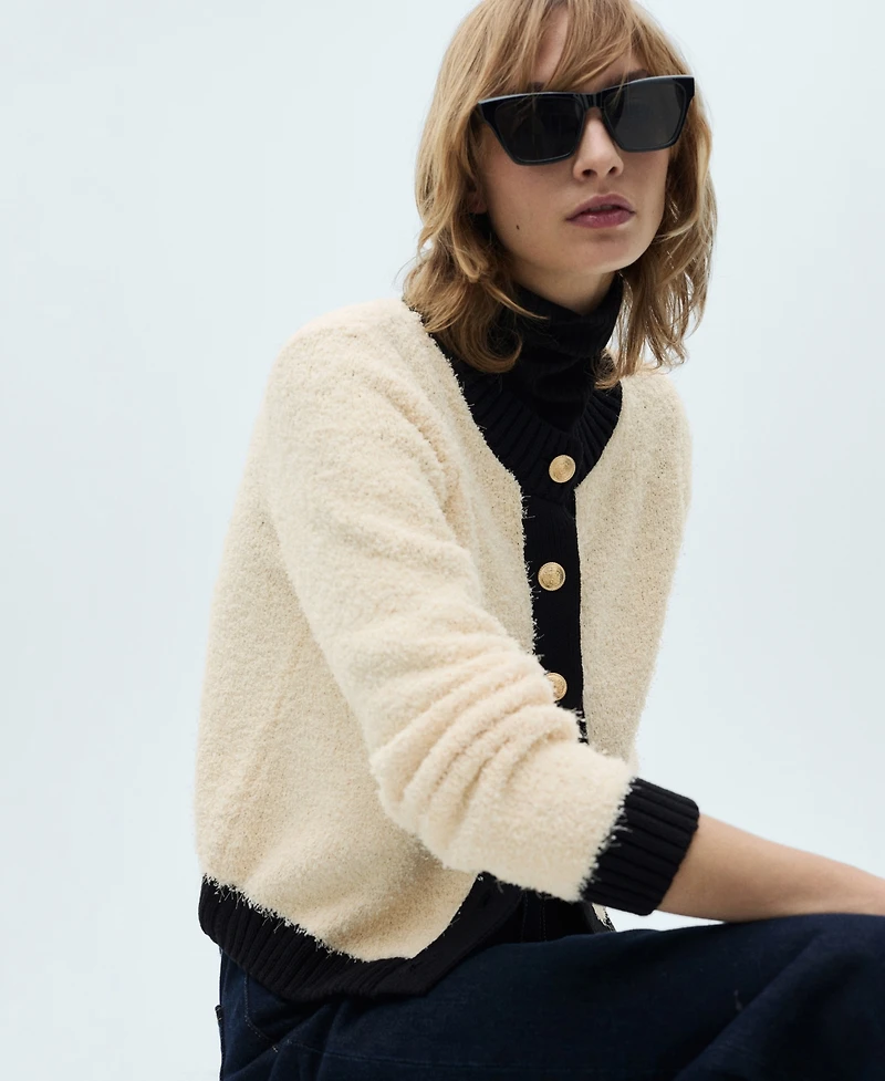 Mango Women's Contrasted Buttons Sweater