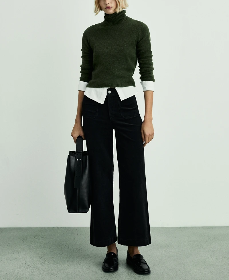 Mango Women's Catherin Culotte Corduroy Jeans