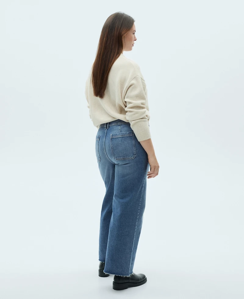 Mango Women's Catherin Culotte High-Rise Jeans