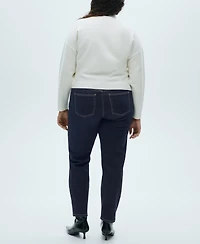 Mango Women's Newmom Comfort High-Rise Jeans