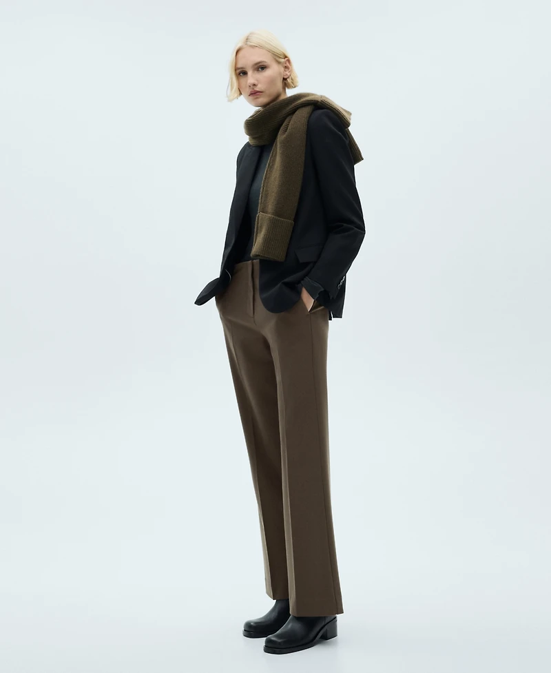 Mango Women's Mid-Rise Flared Pants
