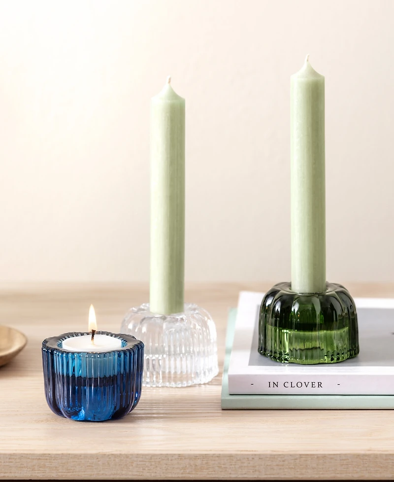 Villeroy & Boch Fleur Glass 1.77" Votive and Taper Candleholder