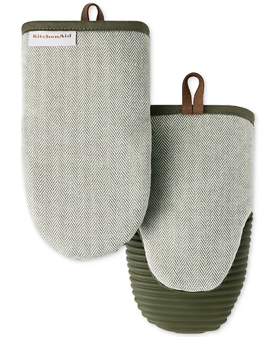 KitchenAid Design Series Herringbone Ribbed Soft Silicone 2-Pc. Mini Mitt Set