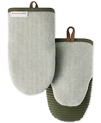 KitchenAid Design Series Herringbone Ribbed Soft Silicone 2-Pc. Mini Mitt Set
