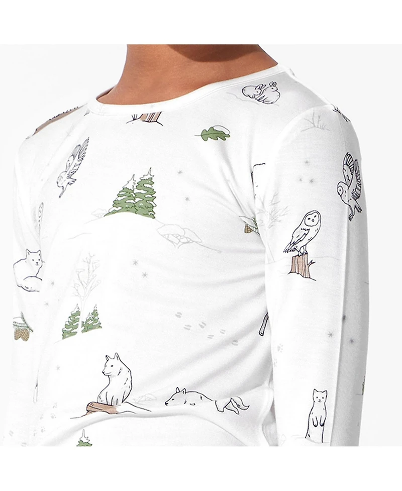 Bellabu Bear Kids Unisex Winter Forest Animals Set of 2 Piece Pajamas