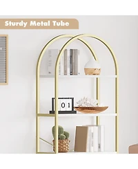 gaomon Arched Bookshelf, 5-Tier Open Bookshelf, Modern Bookcase Storage Shelves with Metal Frame