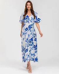 Pietro Brunelli Maternity Maternity Flared Sleeve Maxi V-Neck Valentina Dress