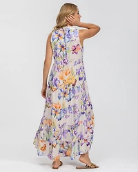 Pietro Brunelli Maternity Maternity Collared Maxi Clara Dress with Ruffles