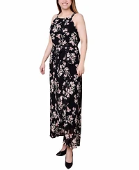 Ny Collection Petite Halter Front Chiffon Maxi Dress