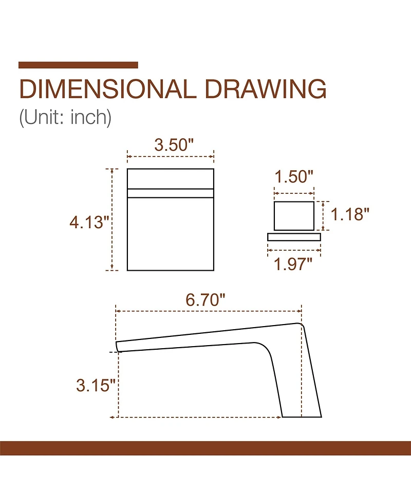 Boyel Living Double Handle 3 Hole 8-Inch Center Wide-Spread Bathroom Sink Facuet Waterfall Spout