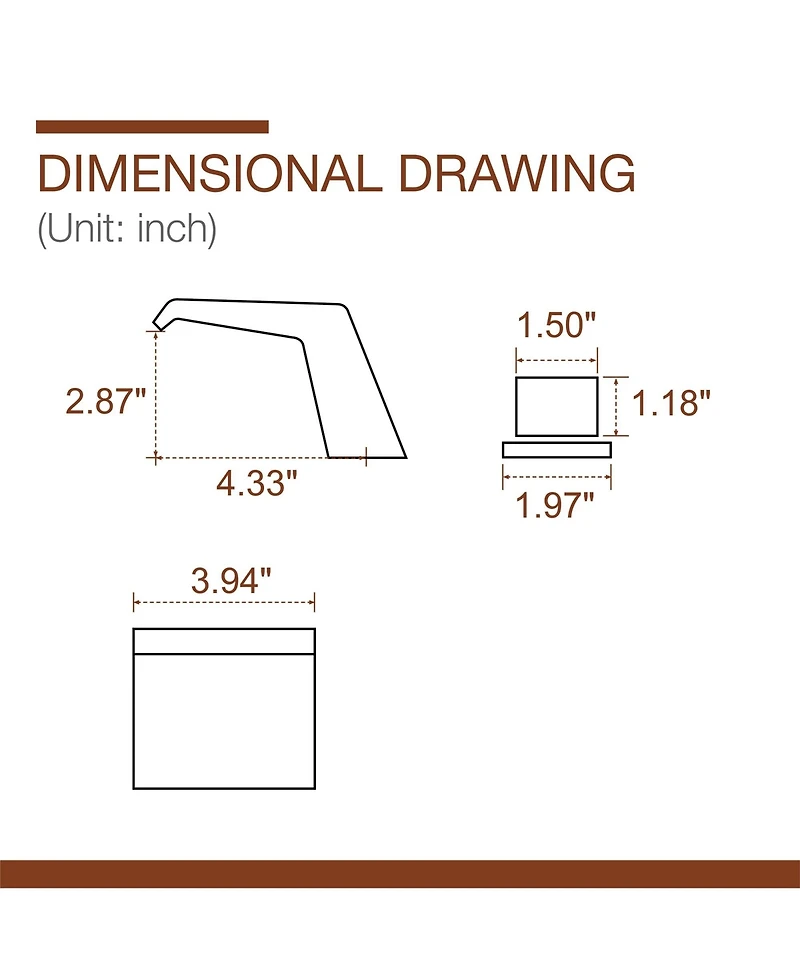 Bathroom Sink Faucet 2 Handle 3 Hole Facuet Waterfall Spout with cUPC Lead-Free Hose