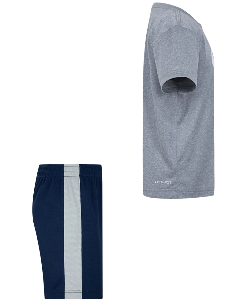 Nike Little Boys Dri-fit Swoosh T-Shirt & Shorts, 2 Piece Set
