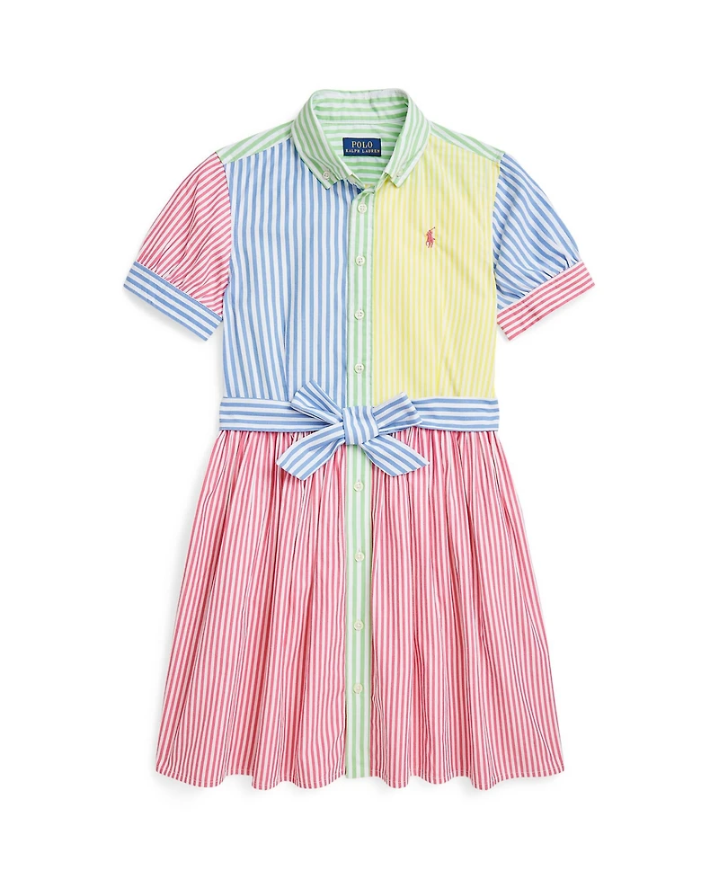 Polo Ralph Lauren Big Girls Striped Cotton Fun Shirtdress