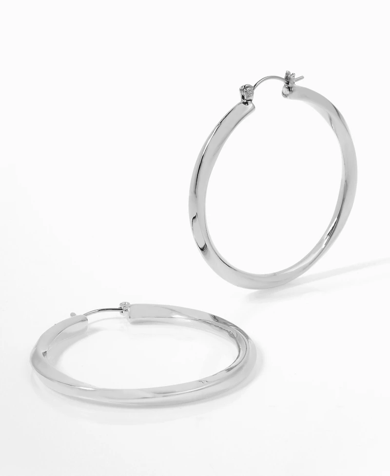 Steve Madden Woven Twist Large Hoop Earrings