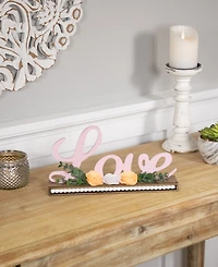 Northlight "Love" with Flowers Wooden Valentine's Day Sign, 11.25"